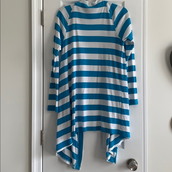 Cozy drape front long striped cardigan - Picture 6 of 6